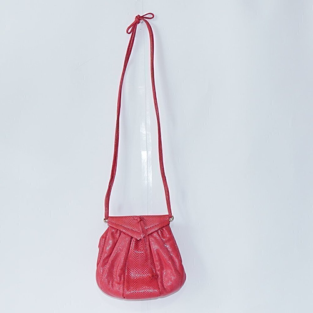 Judith Leiber Red Textured Crossbody Bag
